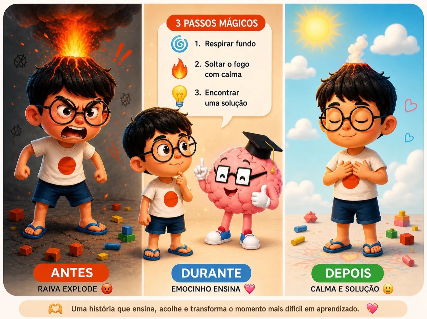 Antes, durante e depois: o Emocinho ensina os 3 passos para atravessar a raiva